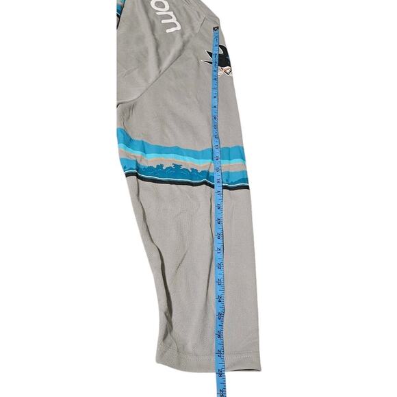 San Jose Sharks Promo Jersey Open Water Hockey Logo Gray Jeff McMillan Mens M - Picture 11 of 11